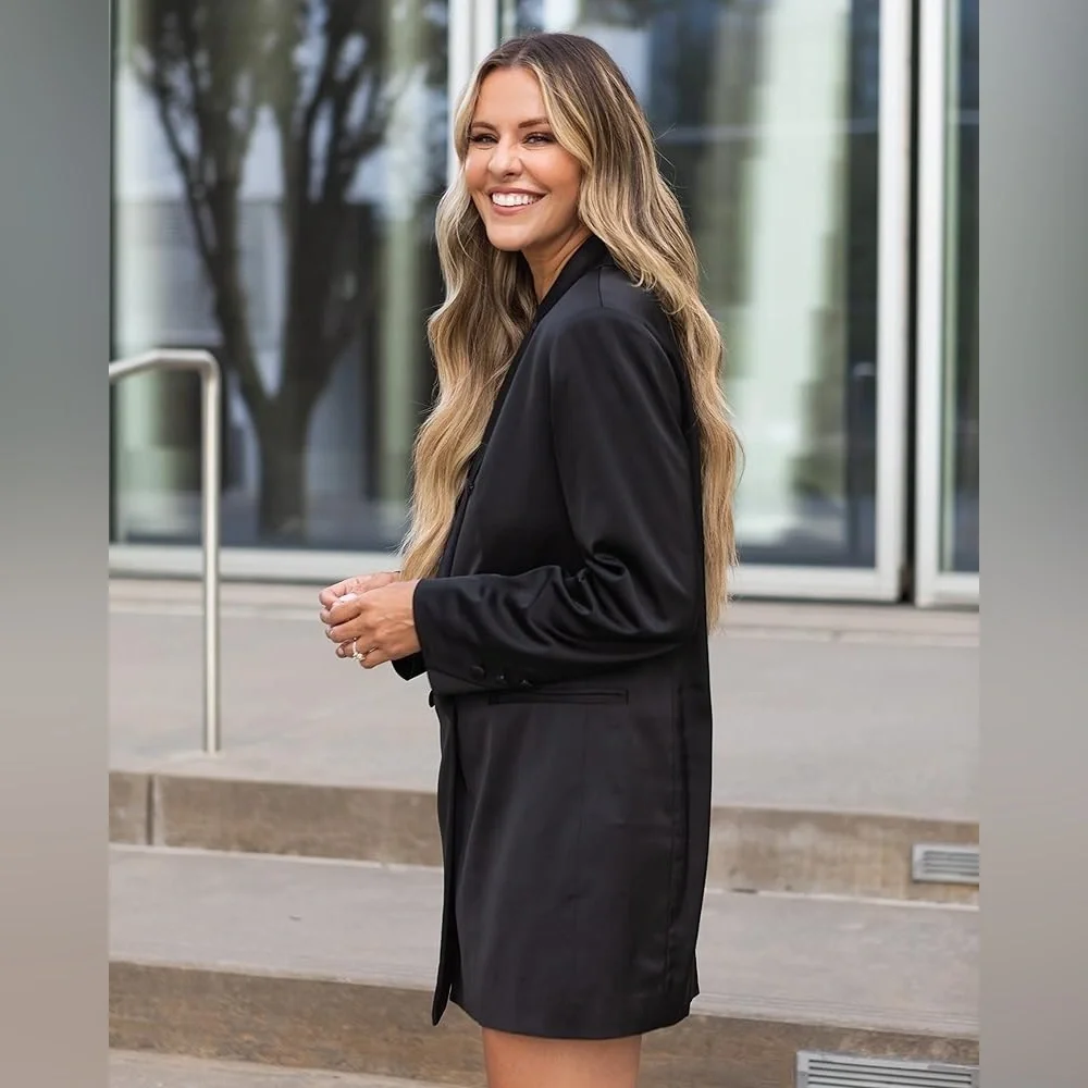 Amazon The Drop/ Kerrently Black Women's Blazer Dress - Picture 3 of 10